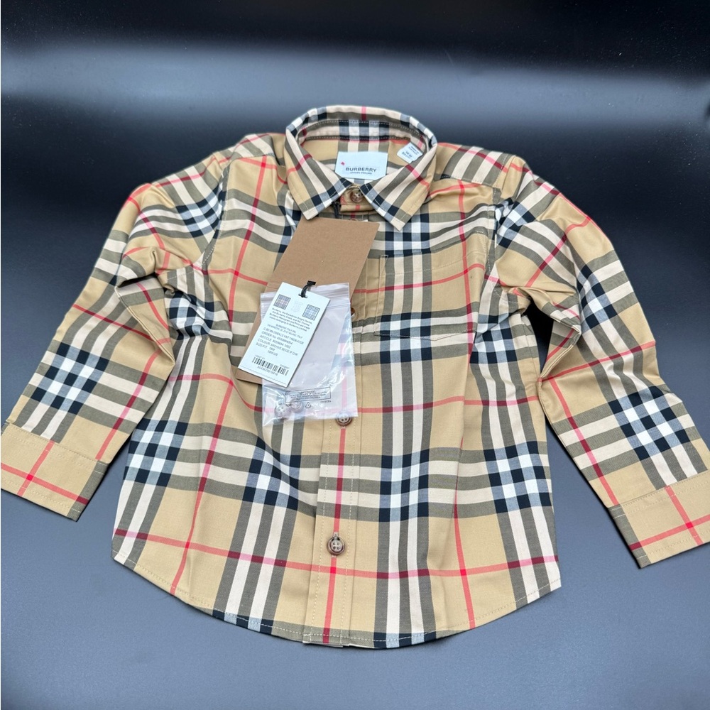 Burberry Kids Beige Checkered Shirt